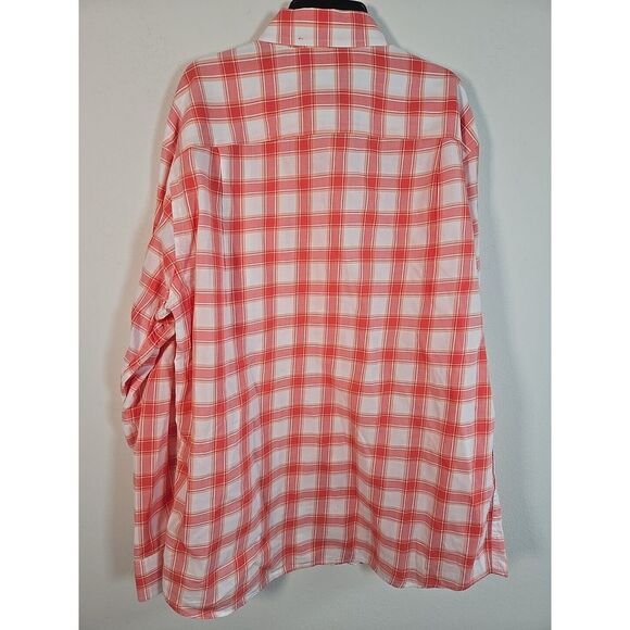 Orvis Shirt Mens L Long Sleeve Button Down Plaid Red/Orange/White Classic Cotton - Picture 3 of 13